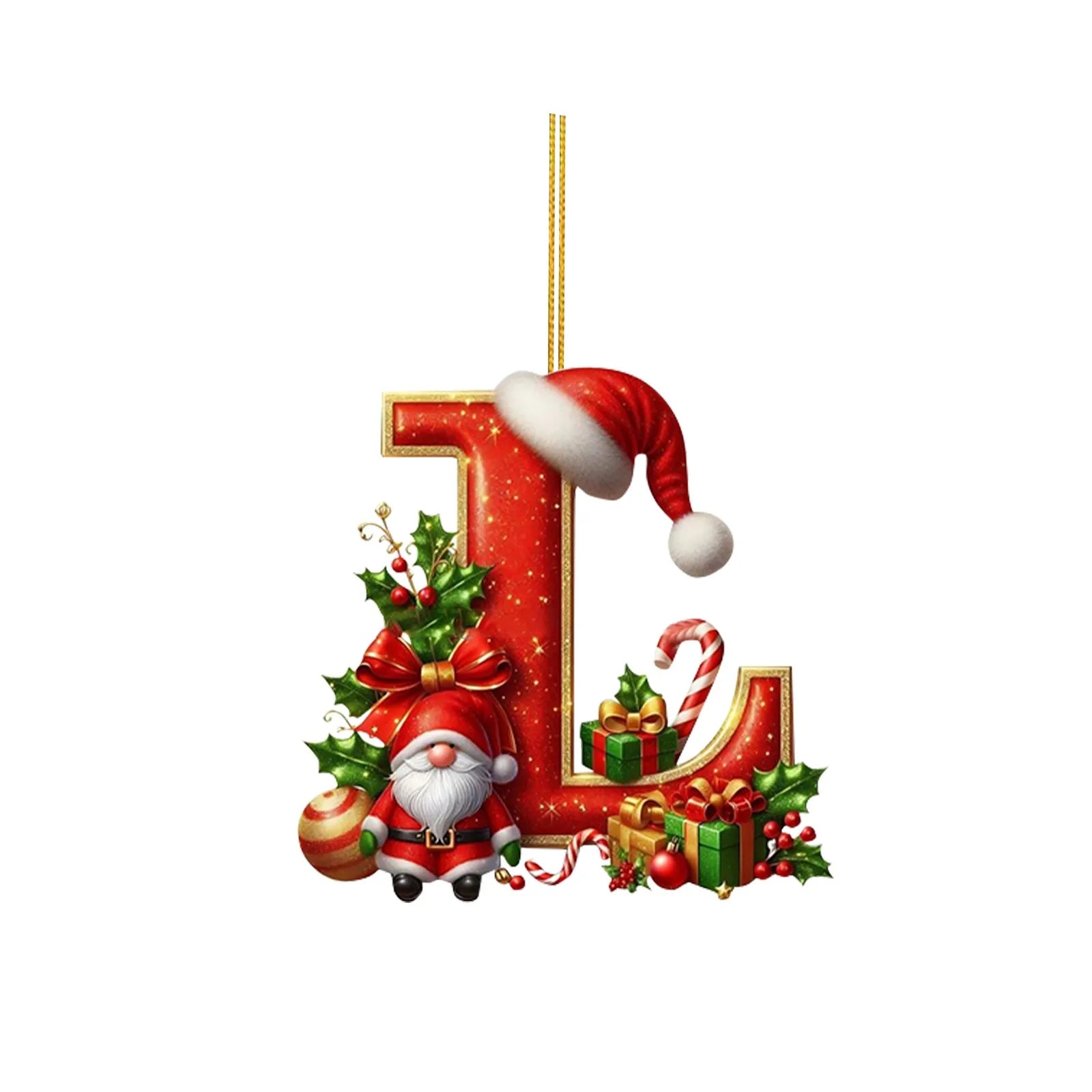 2D Home Decorations Ornaments 26 Letter Pendant For Christmas Tree Decor Christmas Ornaments Acrylic Flat Christmas Tree