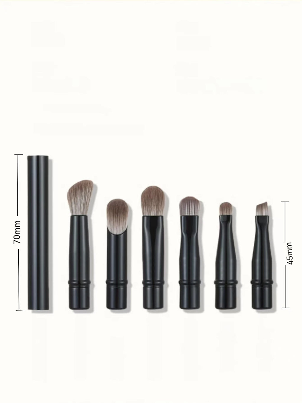 6-Pack Portable Makeup Brush Replacement Brush Head Nose Shadow Brush Travel Set
