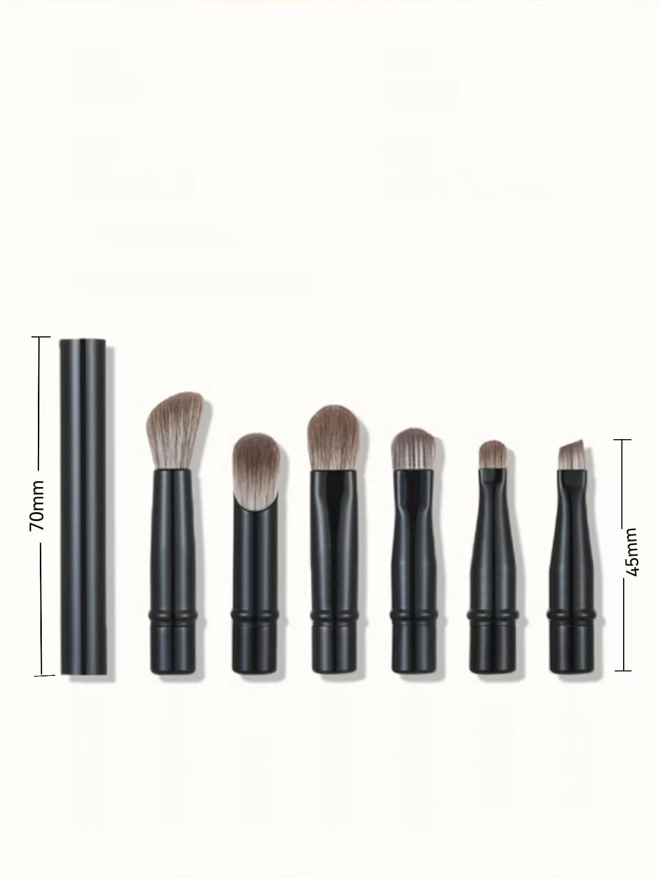 6-Pack Portable Makeup Brush Replacement Brush Head Nose Shadow Brush Travel Set