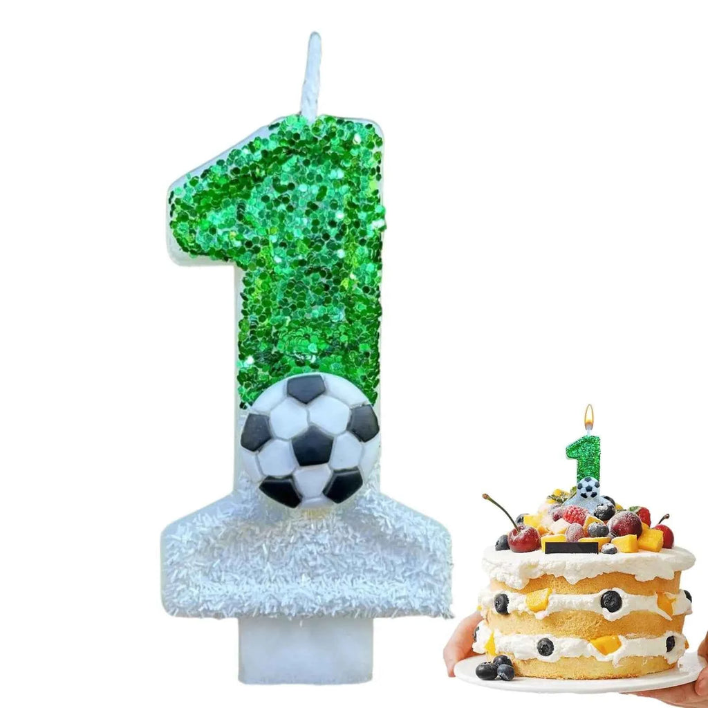 Football Birthday Number Candles, Candle Numbers for Cakes, Decorative Number Candles, Cake Topper Decoration for Birthday