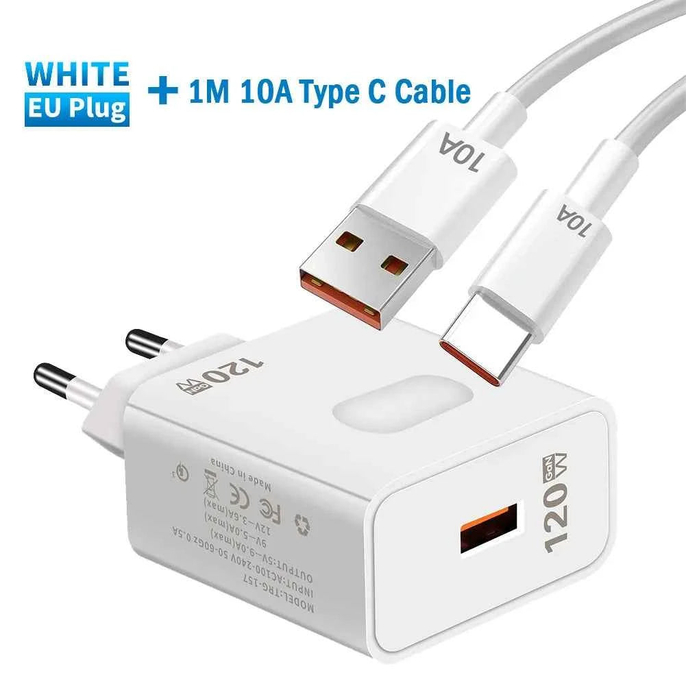 GaN USB Charger Fast Charging Quick Charge 3.0 Type C Cable Mobile Phone Charger Adapter For iPhone Huawei Samsung Xiaomi 14
