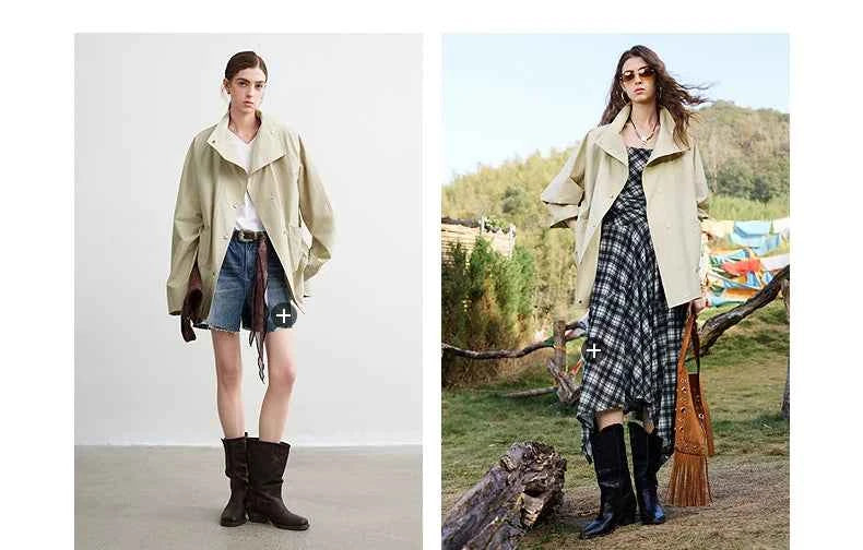 TOYOUTH Women's 2026 Spring New Loose Stand-Collar Utility-Style Lightweight Jacket Coat with Slub Wrinkle Texture