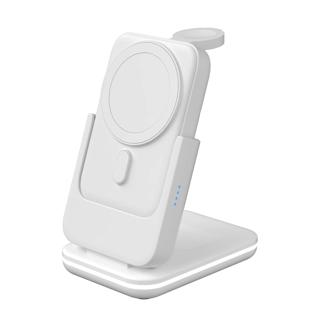 white Color 5000mAh Portable Power Bank 3-in-1 Wireless Charging Dock