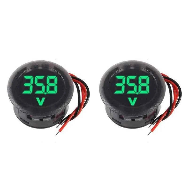 2/4pcs DC 4-100V Car Voltage Gauge LED Digital Display 12V 24V Waterproof Voltmeter Round Voltage Meter Volt Detector Tester