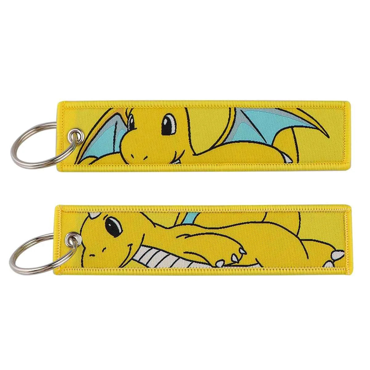 Anime Cute Animal Jet Tag Embroidery Keys Tag Women Keyring Cartoon Car Keys Fashion Jewelry Accessories Kids Gifts 1PCS