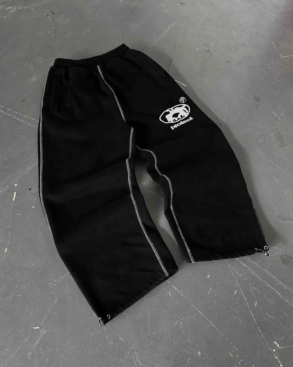 Y2K Retro Straight Pants Tracksuit Streetwear Pants Personalized Pant Leg Zipper Embroidery  Hip Hop Casual Joggers Men Pants