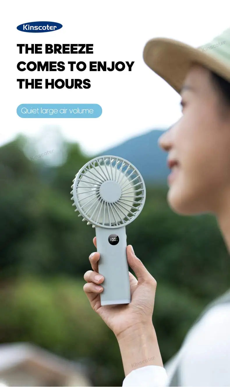 New Handheld Personal Fan Portable Mini USB Hand Fan 3600mAh Rechargeable Mini Fan with Stepless Speed Control Display Nightligh