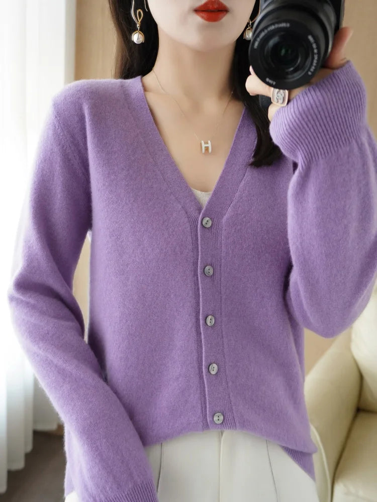 Women Cardigans 2025 Autumn Winter Single Breasted Knitwears Long Sleeve Warm Knit Cardigan Korean Fashion Spring casual Sweater