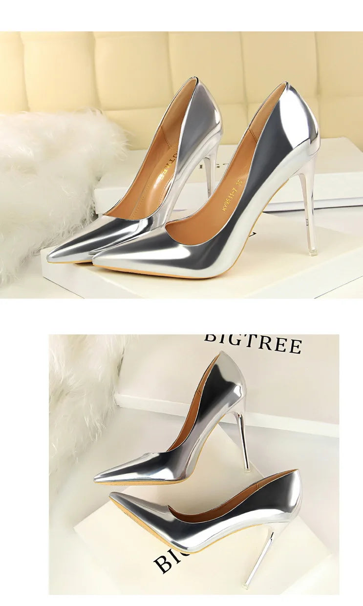BIGTREE Shoes Classic Pumps Patent Leather Women Pumps Fashion Women Wedding Shoes High Heels Stiletto 10.5 Cm 7.5 Cm Lady Shoes