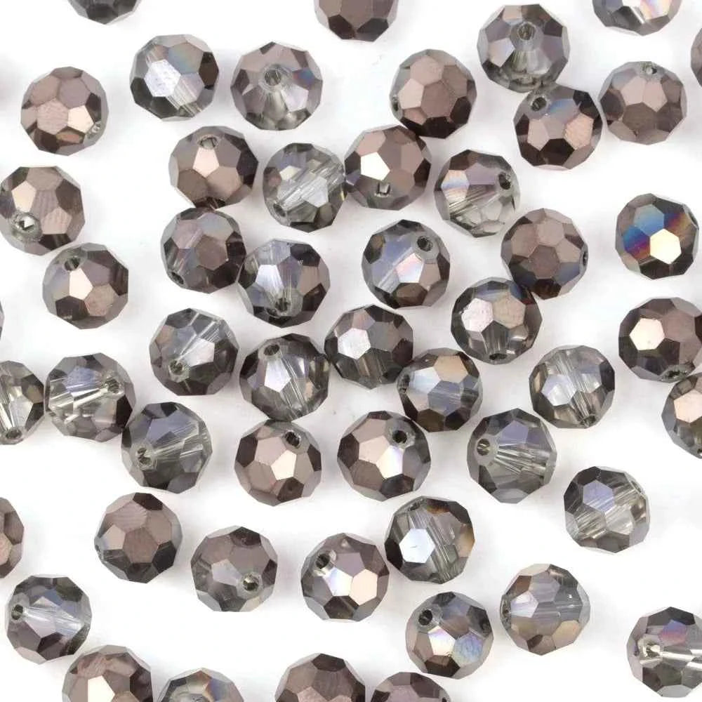 3 4 6 8mm Round Crystal Beads Faceted Colorful Glass Beads Loose Spacer Bead for Jewerly Making Needlework Bracelet Necklace DIY