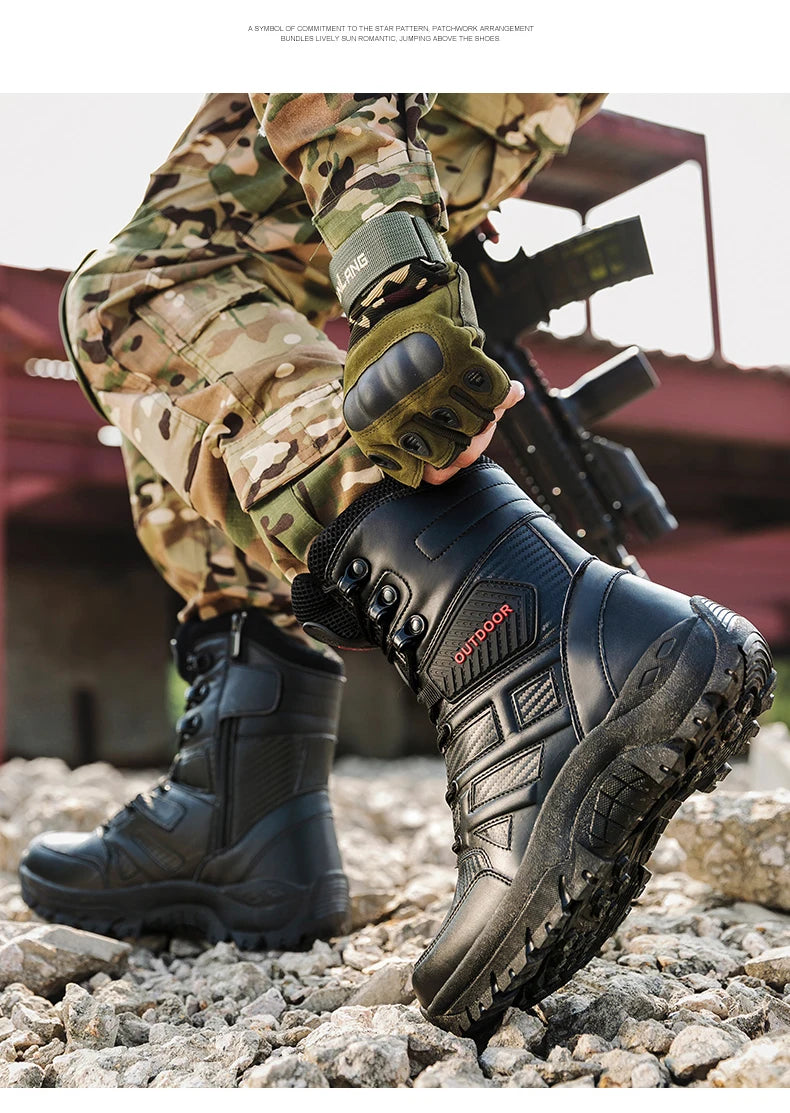 New Winter Men's Boots Outdoor Anti-Slip Men's Desert Boots Comfortable Autumn Men Work Ankle Boots High Top Motorcycle Boots
