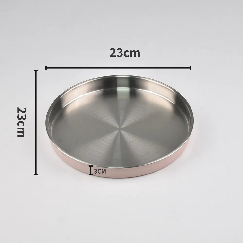 Big Baby Feeding Plate Silicone Stainless Steel Boy Girl Tableware Cute Plain