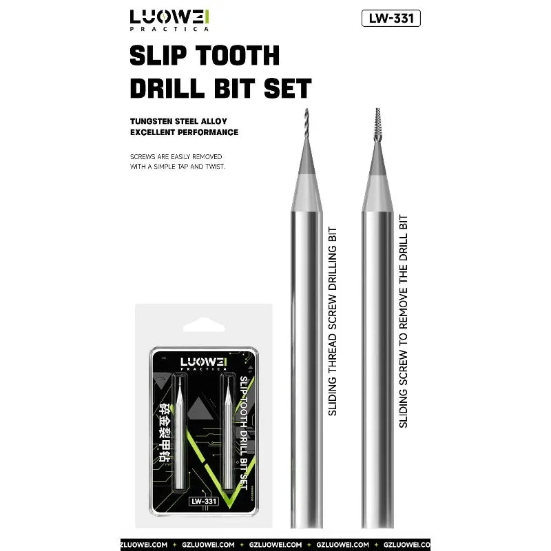 LUOWEI LW-331 2.35mm Alloy Phone Repair Stripped Screw Extractor Sliding Drill Bit Removal Extraction Tool for Phone Repair