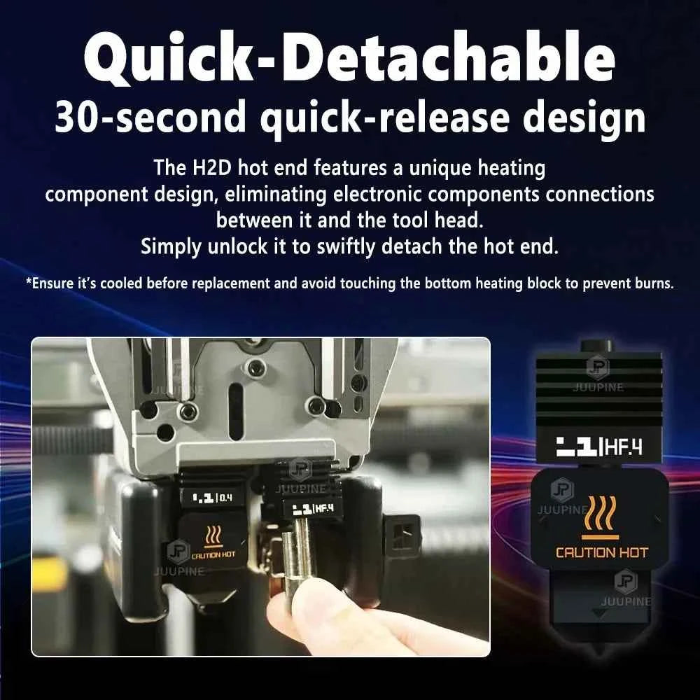High Flow For Bambu Lab H2D/H2S P2S X2D Hotend 0.4MM 0.6 0.8 High Quality Fast Printing Upgrade Quick Swap P2S Nozzle Assembly