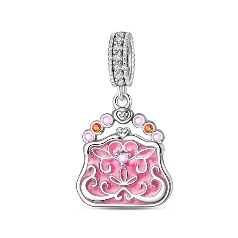 925 Silver Pink Princess Skirt Butterfly High Heels Fashion Bag Charms Beads Fit Pandach 925 Original Bracelets Fine DIY Jewelry