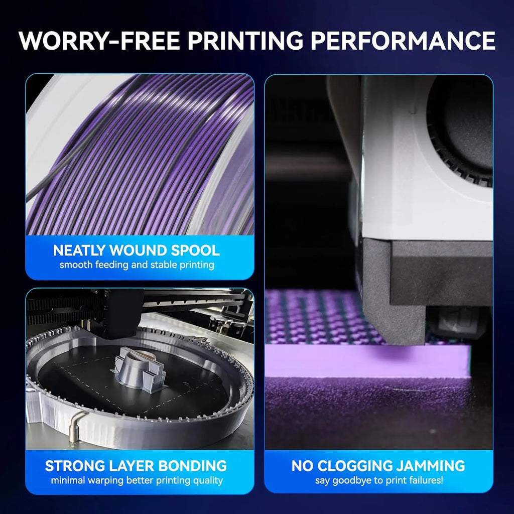 JAYO SILK PLA Filament 1.75mm Dual Colors 3D Printer Filament Coextrusion Silk Triple Color 3D Filament Shiny Multicolor Change