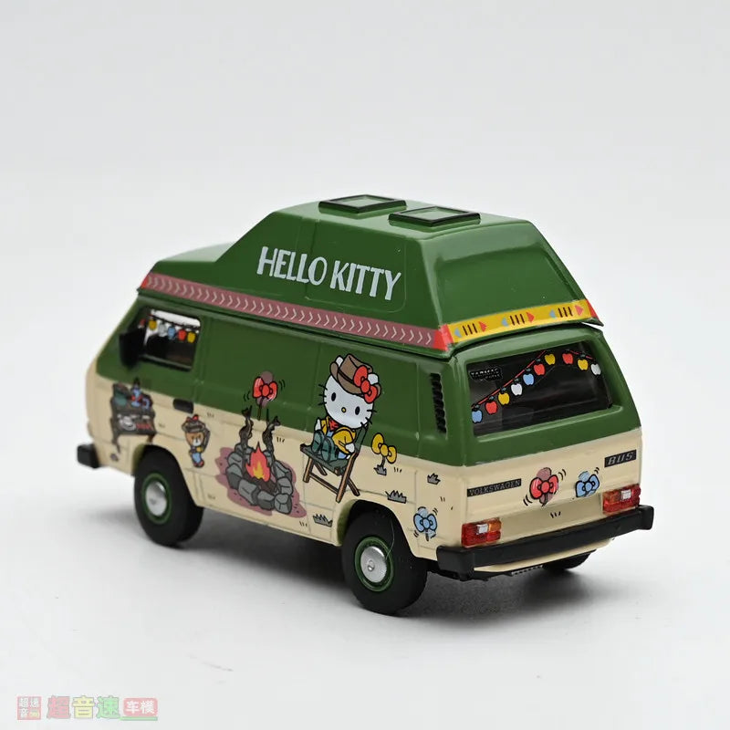 TW 1:64 Volkswagen T3 Van Camping - A realistic static alloy car model, a gift for boys and a collectible display item.