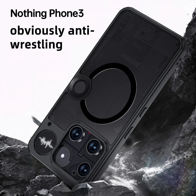 Magnetic Wireless Charging Armor Magsafe Case For Nothing Phone 3 2 1 2 Plus 3a Pro Military Shockproof Back Cover