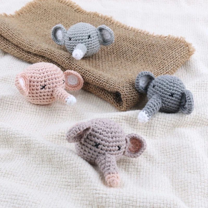 Crochet Animal Baby Pacifier Clip Accessories Handmade Knitted Bunny Teether Beads Newborn Nipple Clip Dummy Soother Holder Toy