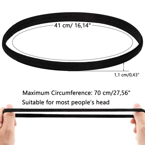 4 Pieces Non-Slip Elastic Sport Headband Black Stretchy Hair Band Sports Yoga Running Headband For Women Girls