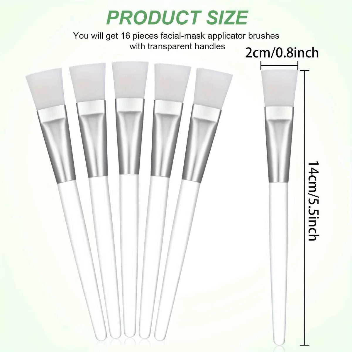 Set Of 16 Facial Mask Applicator Brushes With Nylon Bristles