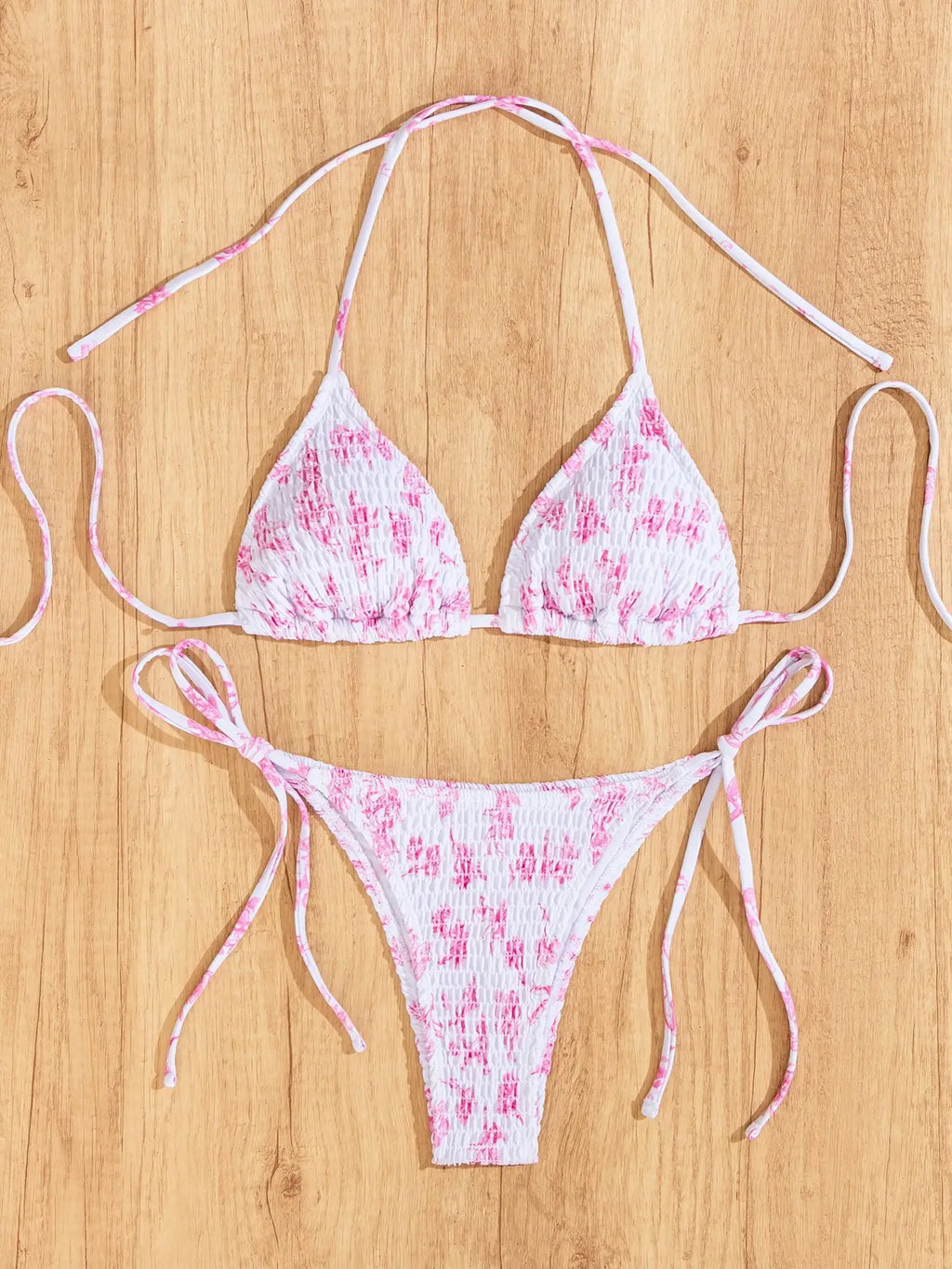 "2026 New Triangle Bikini Set - Floral Print Push Up Swimsuit & Brazilian Bottoms"