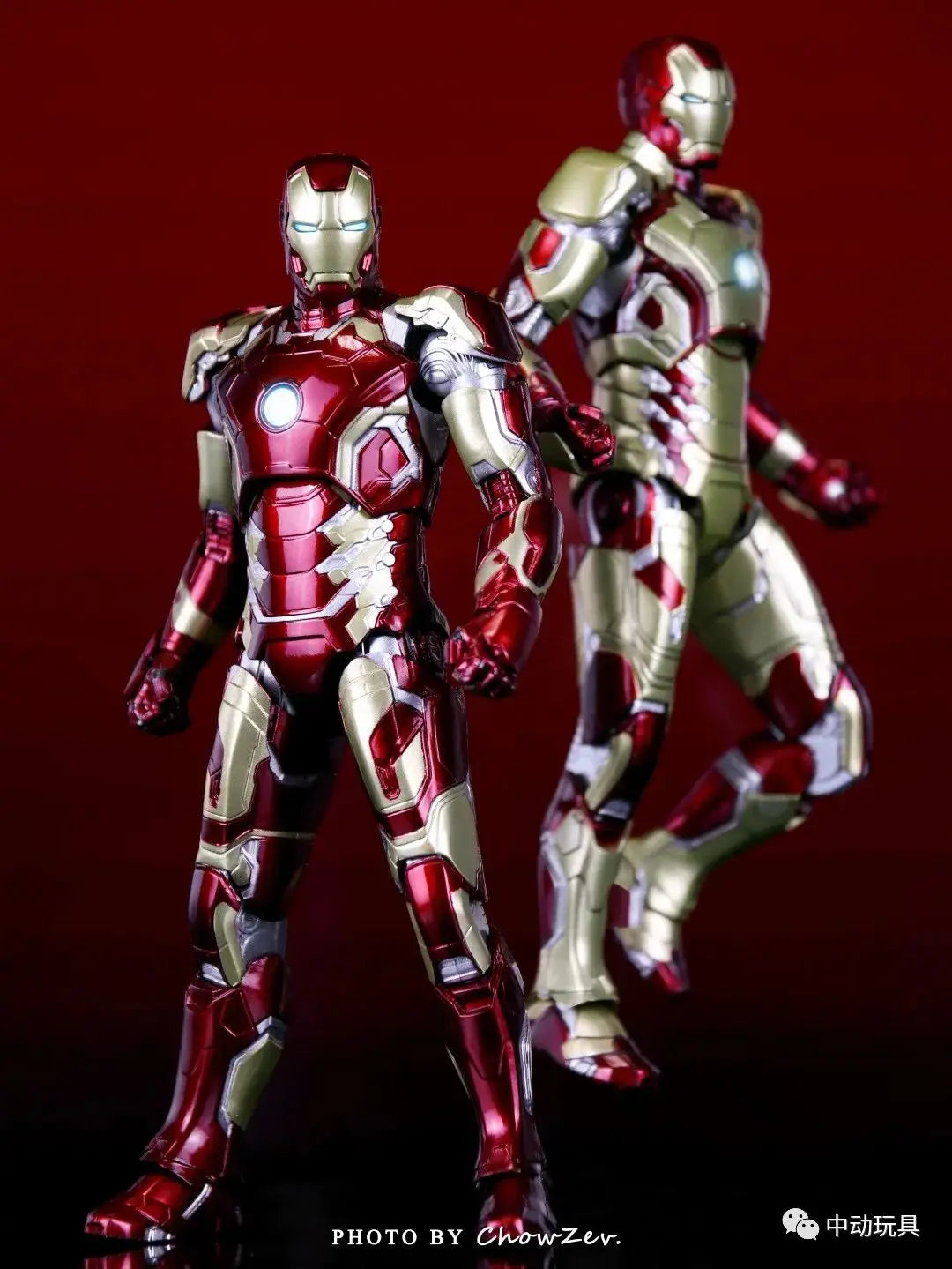 ZD Toys LED Light Iron Man MK1 MK2 MK3 MK4 MK5 MK6 MK7 MK43 MK50 7" Movie Action Figure Tony Stark Legends Toys