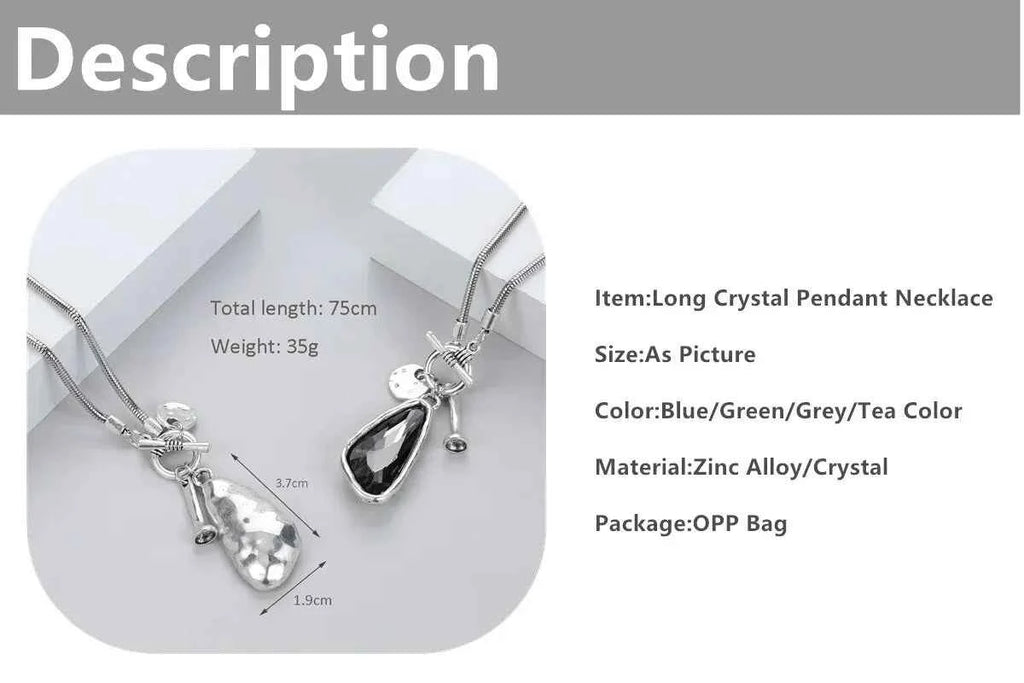 1 Simple And Personalized Long Heterosexual Oversized Irregular Crystal Talisman Sweater Chain Necklace