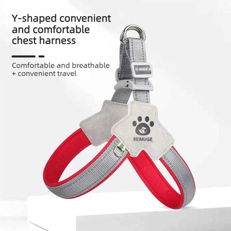 No-Pull Y-Shaped Dog Harness With Reflective Straps