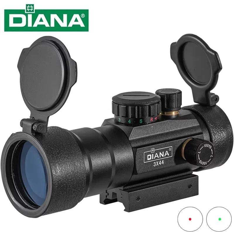 3x44 Red Dot Rifle Sight Optical Crosshair Scope