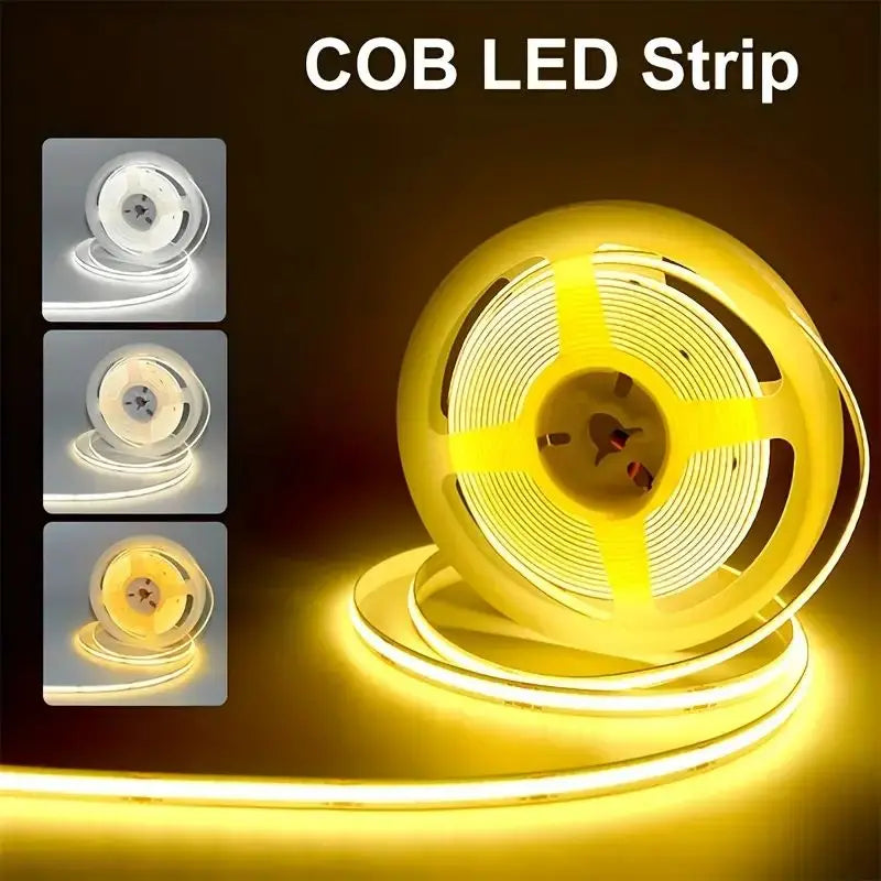 COB LED Strip Lights 5V High Density Linear Lighting Press Switch LED Tape Ribbon Flexible RA90 For Living Room Cabinet Decor
