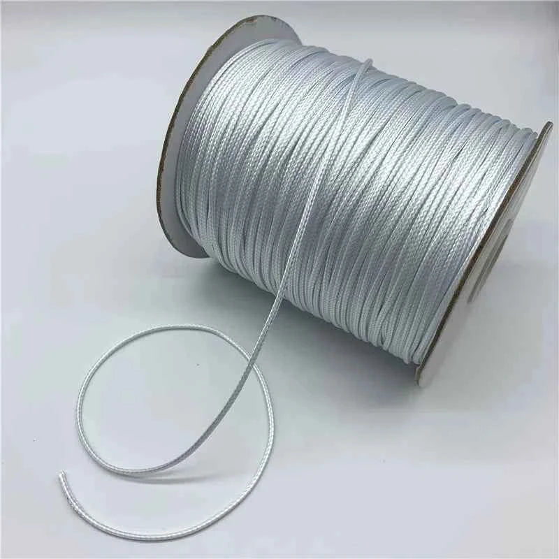 0.5mm 0.8mm 1mm 1.5mm 2mm Black Waxed Cotton Cord Waxed Thread Cord String Strap Necklace Rope For Jewelry Making