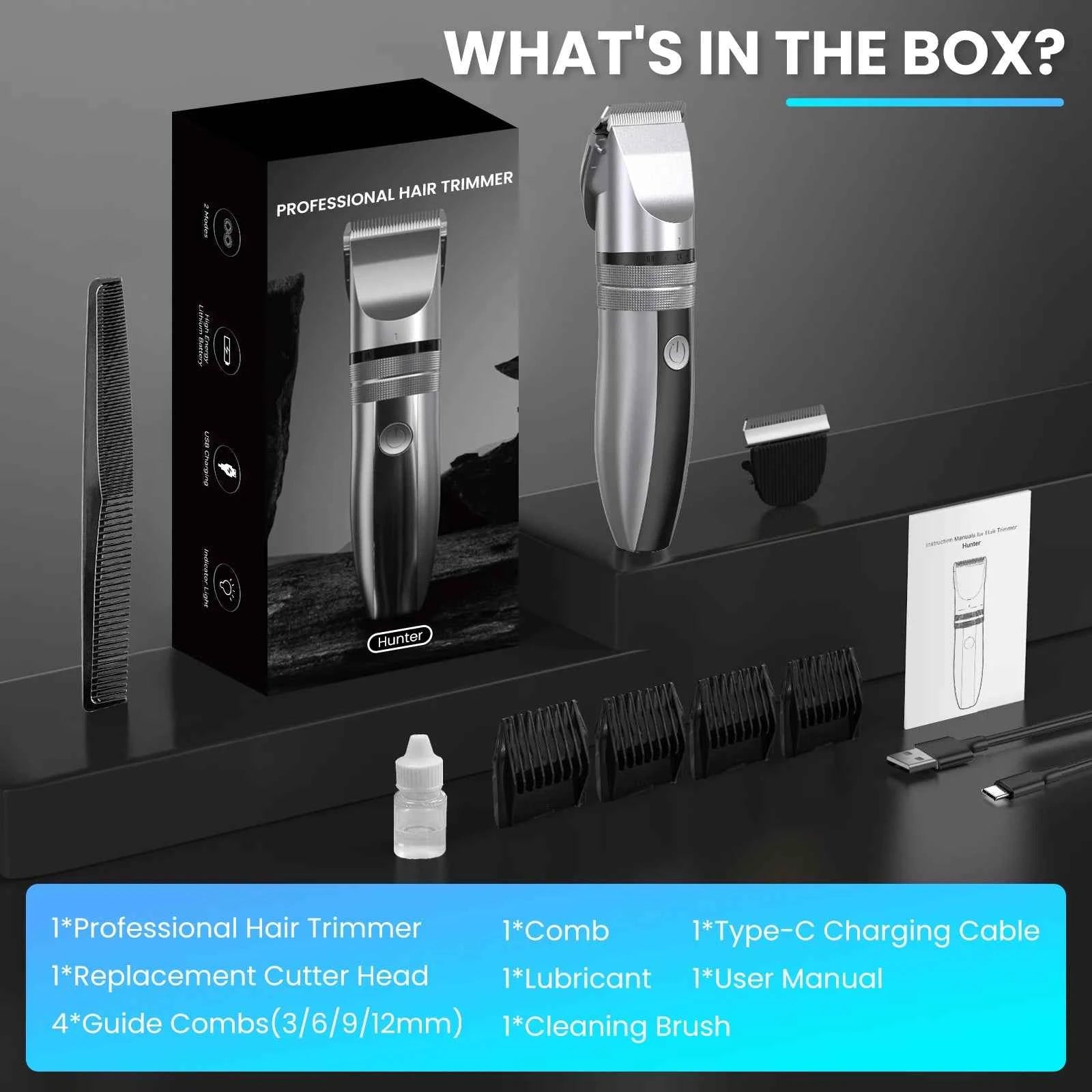 Sejoy Electric Hair Clippers Men Professional kit USB Rechargeable Men's Barber Hair Cutting Machine Beard Trimmer For Men Kids