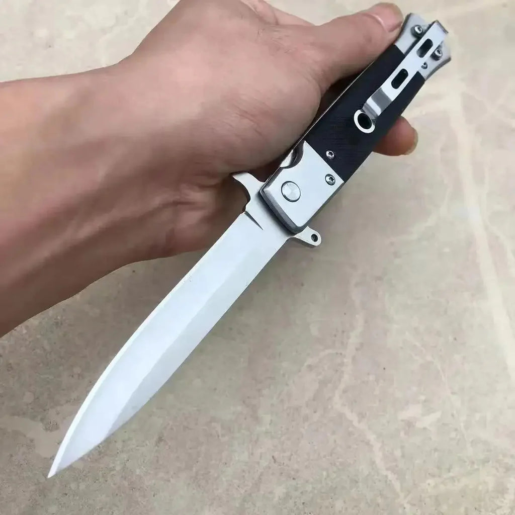 Portable sharp folding knife for outdoor use, stainless steel high-hardness tactical knife for the wild, self-defense knife