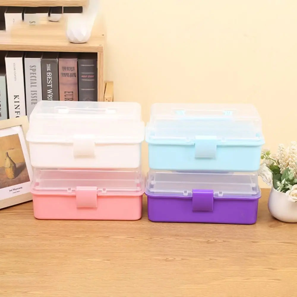 New 2/3 Layers Storage Box Large Capacity Plastic Nail Art Box Multifunctional Portable Jewelry Organizer Small Items