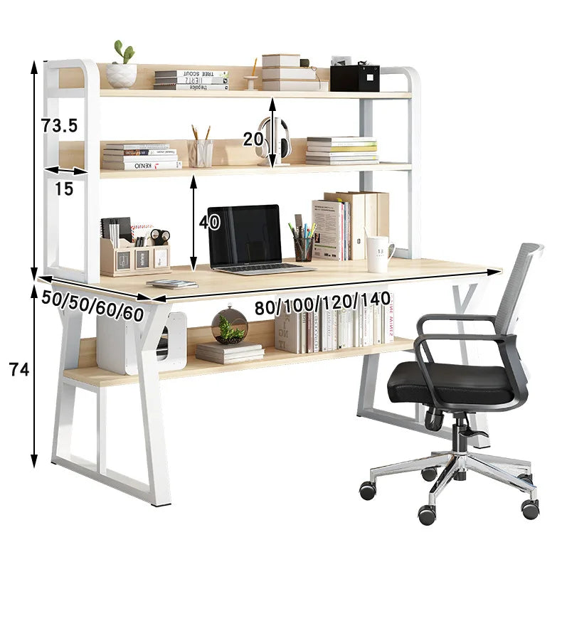 Stable Computer desk desktop desk bookshelf integrated writing desk household small apartment simple hole board desk