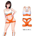 Sexy Cute Pure Desire Bra Set Girl Cheerleading Sports Underwear Lingerie Student Cosplay Costumes Hollow Split Swimsuit Bikini
