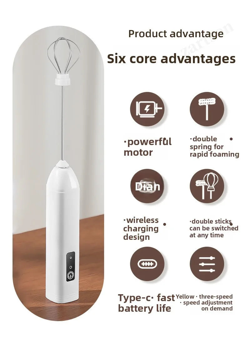 Coffee Frother/MILK Whisk+Egg Beater MINI Food Blender USB Rechargeable Handheld  Espresso Tools