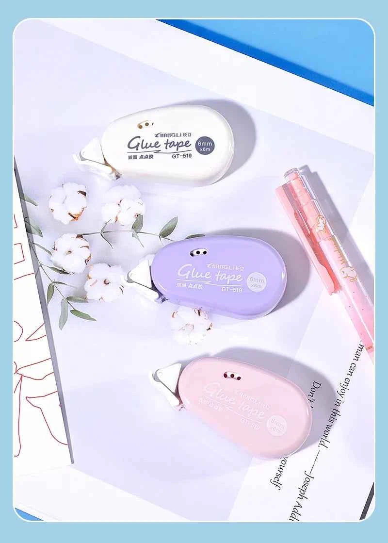 Journamm 6m*6mm Double Sided Adhesive Dots Glue Tape DIY Scrapbooking Collage Photo Album School Stationery Supplies Roller Tape