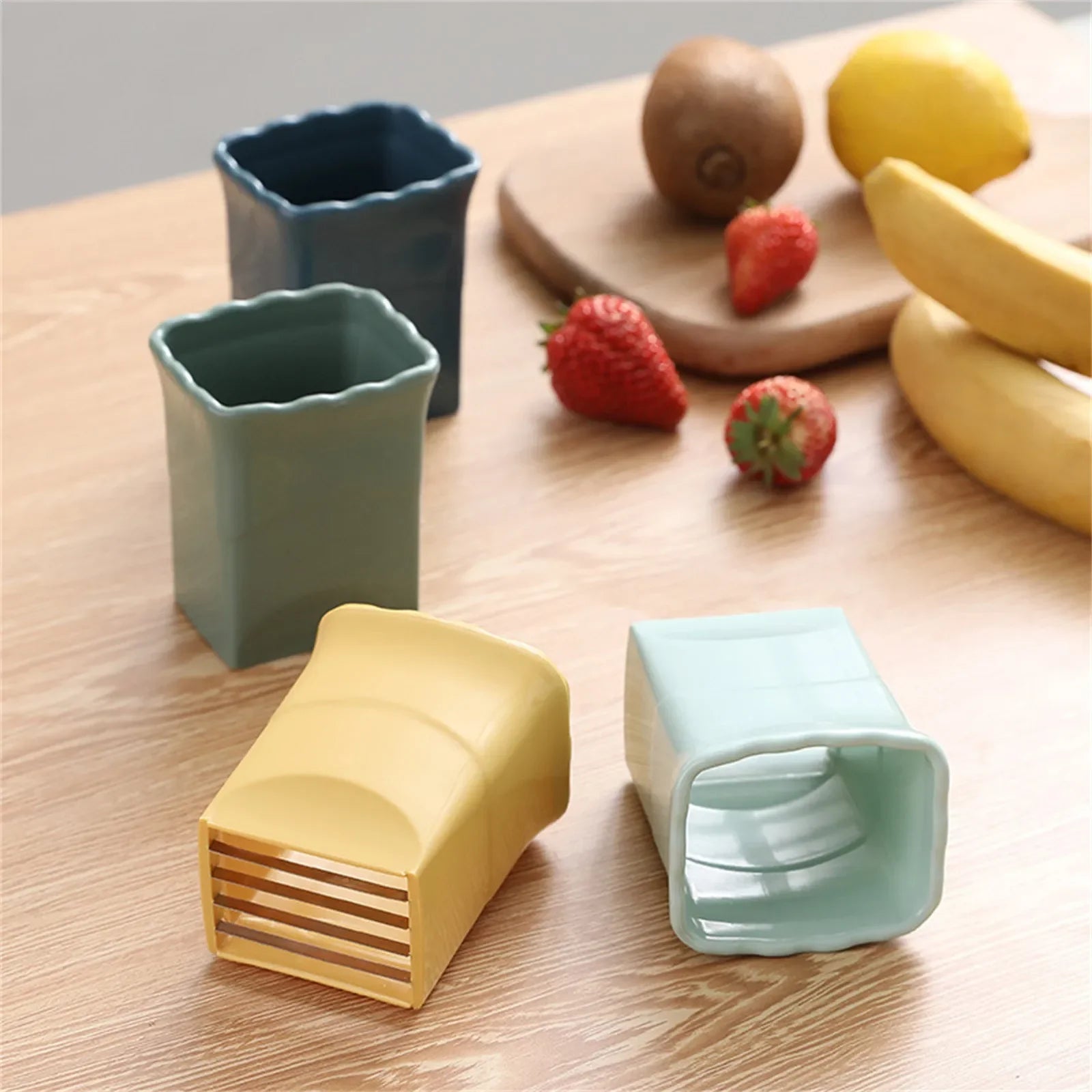 Stainless Steel Fruit Slicer, Egg & Strawberry Cutter, Banana & Vegetable Cutter, Kitchen Fruit Slicing Tool
