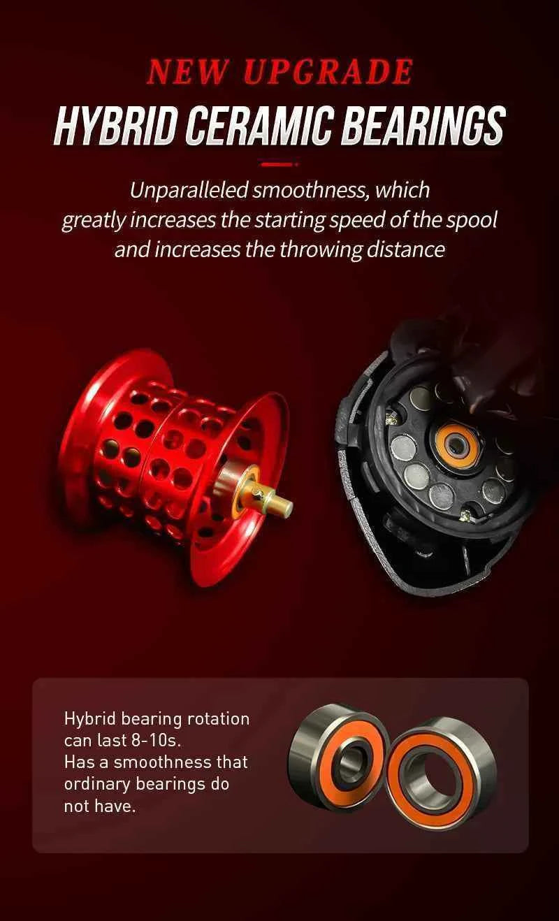 Seasir Mansory Baitcasting Fishing Reel 146g Ultralight Carbon 11+1 7.3:1 HS Ratio Hybrid Ceramic Bearing Double Spools Seawater