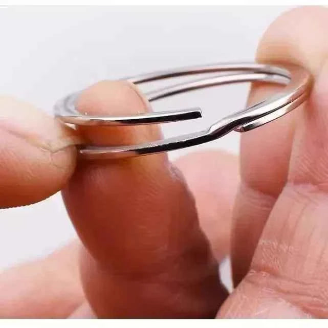 10-30pcs Stainless Steel Key Rings Polished Silver Round Flat Wire Split Key Ring for Jewellery Making Car Keyring DIY 25-35mm