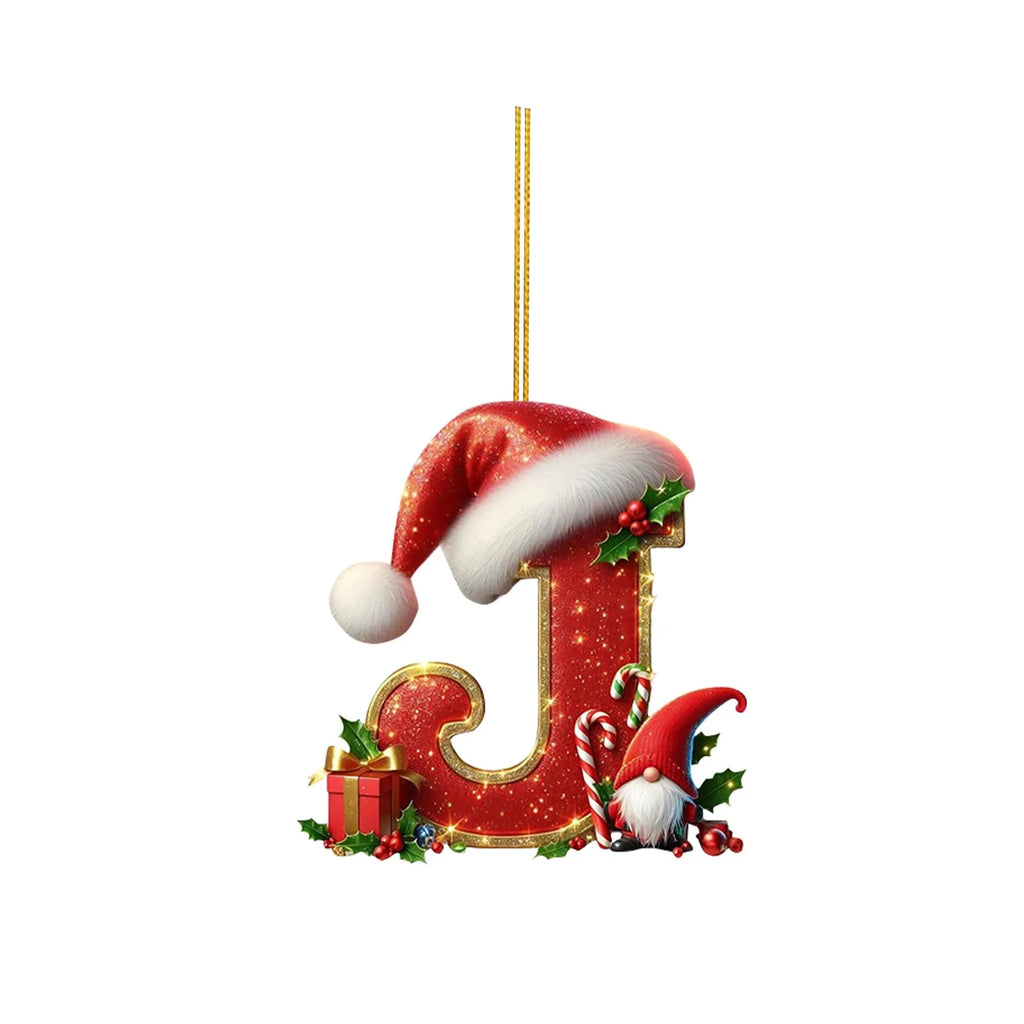 2D Home Decorations Ornaments 26 Letter Pendant For Christmas Tree Decor Christmas Ornaments Acrylic Flat Christmas Tree