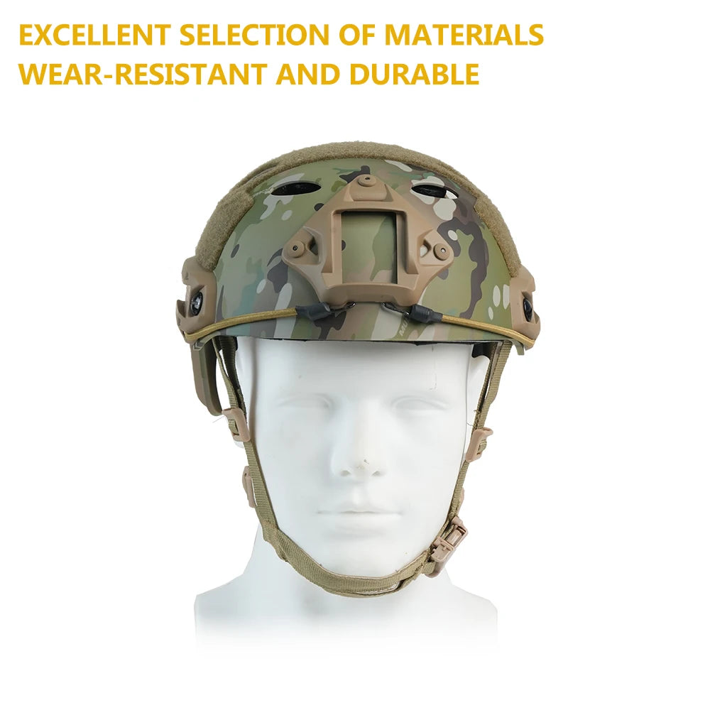 BOOIU Fast Tactical Helmets Adjustable Knob Disguise ABS Thickened Camouflage Hunting CS Military Outdoor Sports Protect Helmets