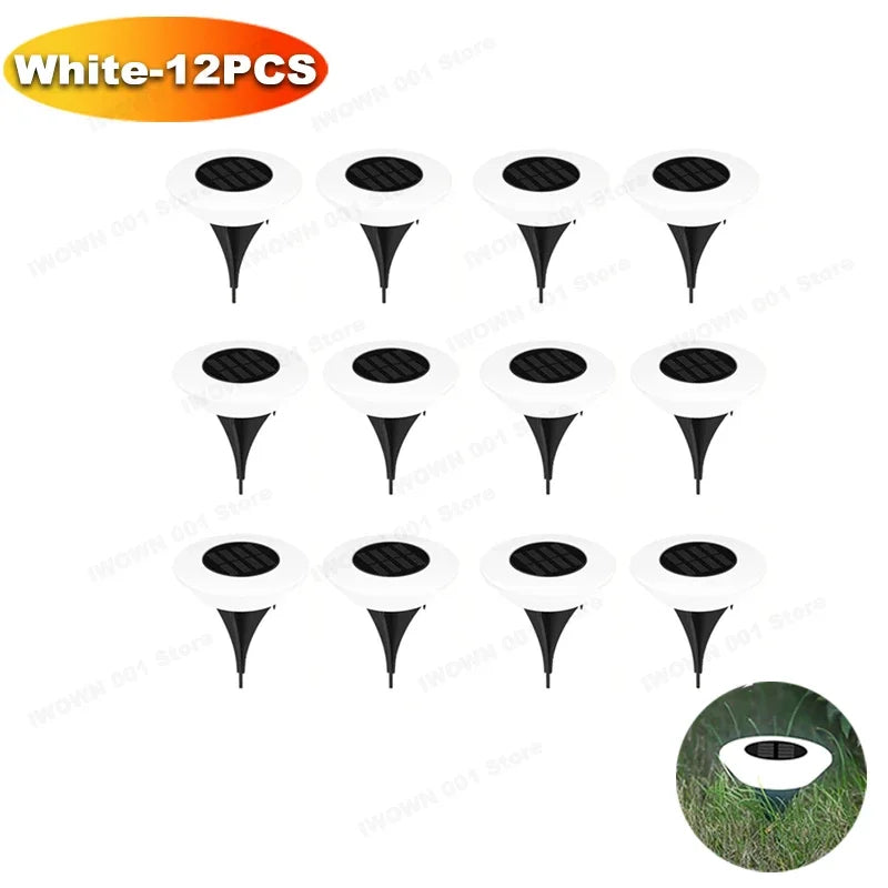 Waterproof Solar Garden Lights Outdoor Use Landscape Lighting for Driveway Lawn Walkway Base Light Solar Powered Garden Decor