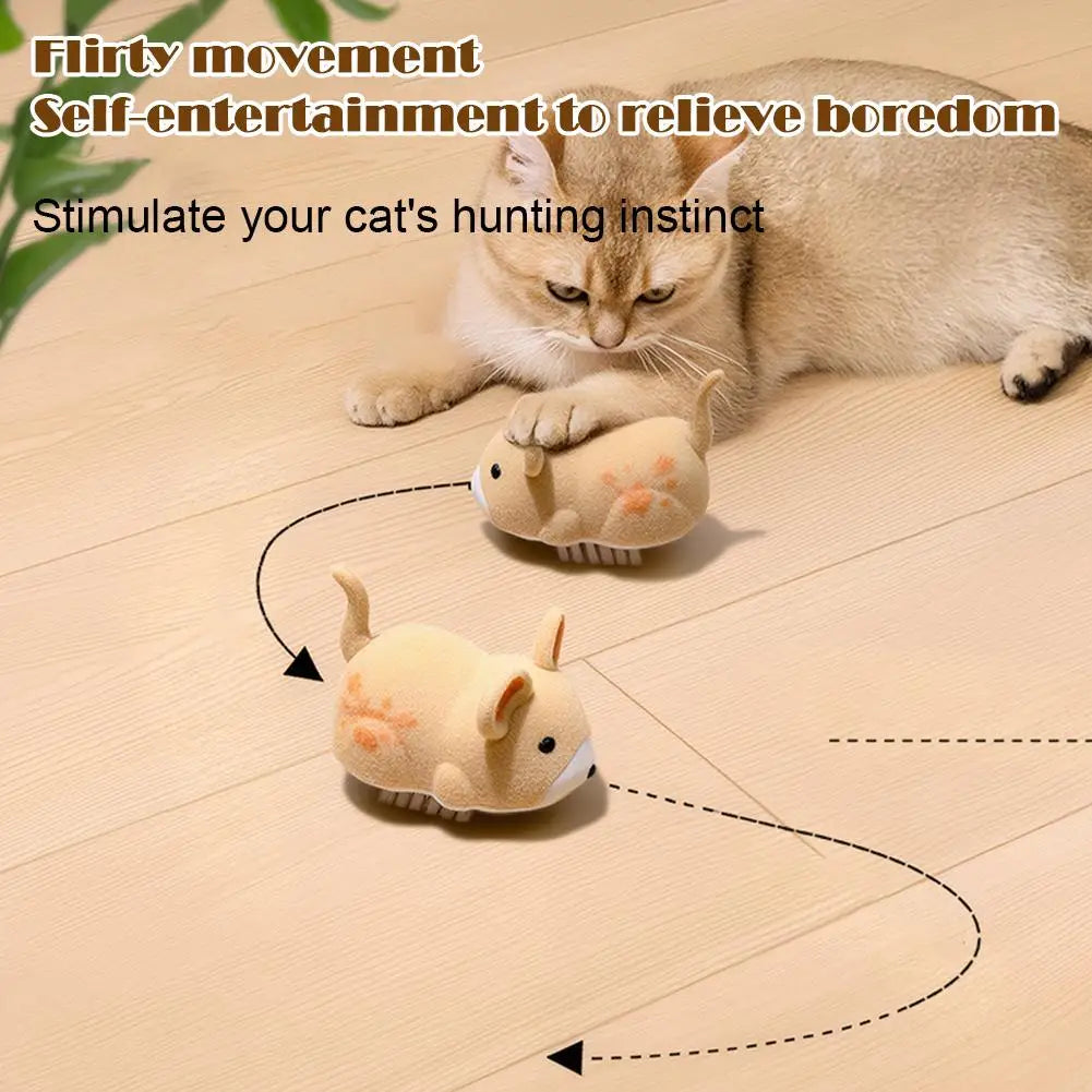 Interactive Cat Toys for Indoor Cats Cat Mouse Toy Electric Vibration Mouse Automatic Moving Kitten Toys Home