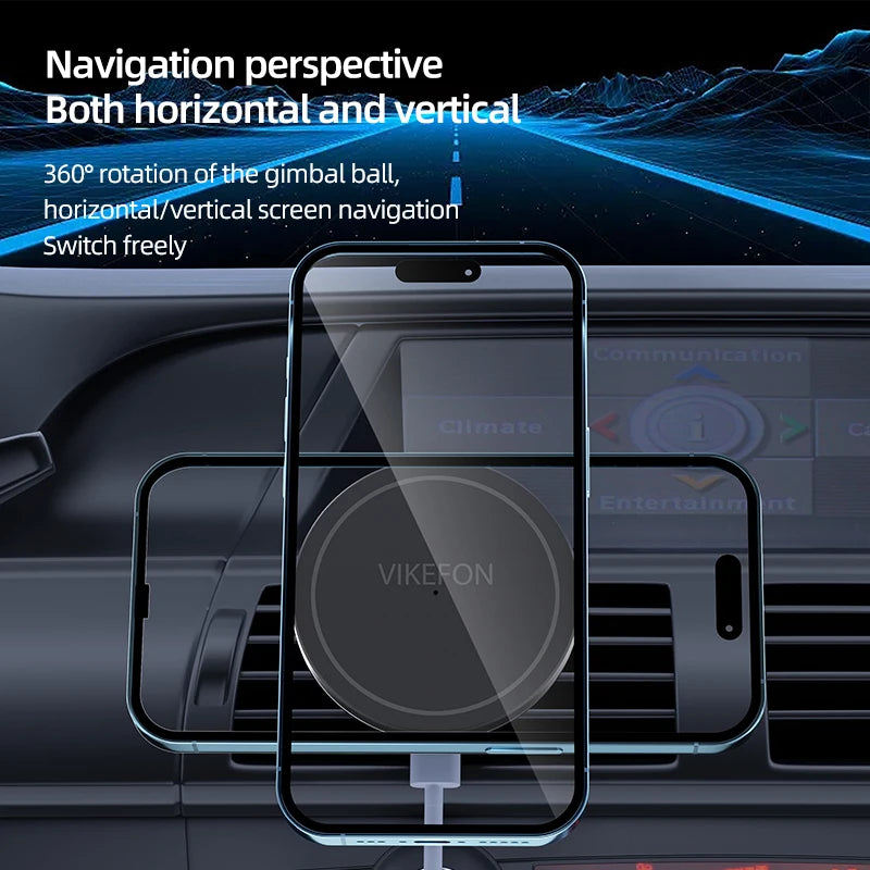 30W Magnetic Car Mobile Phone Holder Stand Wireless Charger For iPhone 15 14 13 12 Pro Max Mini Air Vent Fast Car Charging Stand
