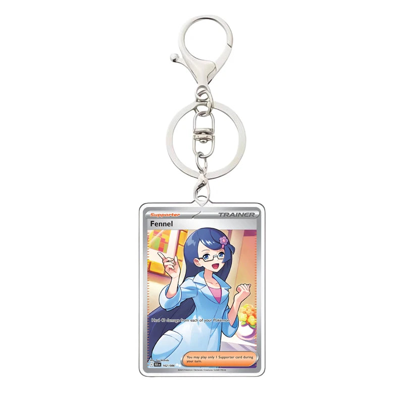 Pokemon PTCG Acrylic Keychain English Version Sv11B W Sar Bwr Reshiram Zekrom Victini N Acrylic Card Keychain Pendant 3.4X5.2Cm