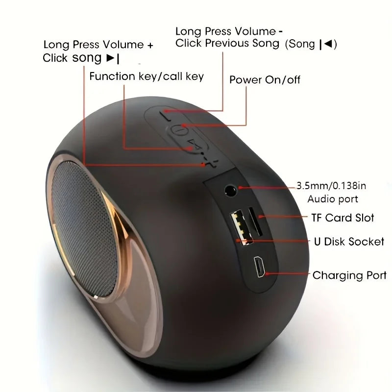 Portable Bluetooth Speaker Waterproof With Deep Bass