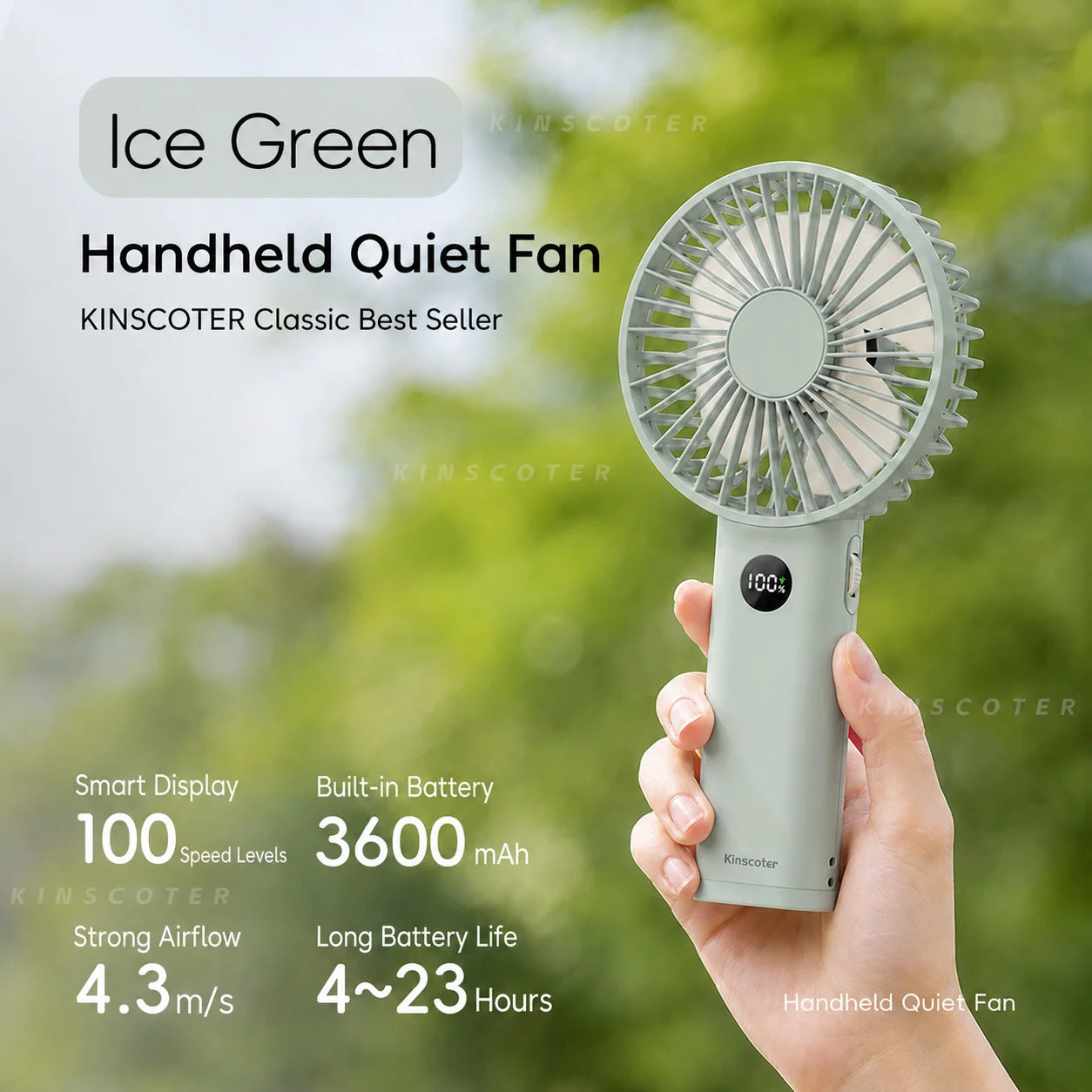 New Handheld Personal Fan Portable Mini USB Hand Fan 3600mAh Rechargeable Mini Fan with Stepless Speed Control Display Nightligh